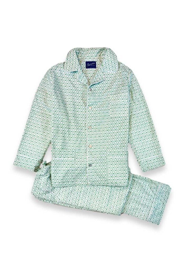 1green pattern pajamas set pure cotton, Dressing Gowns and Pajamas by Baturina Homewear