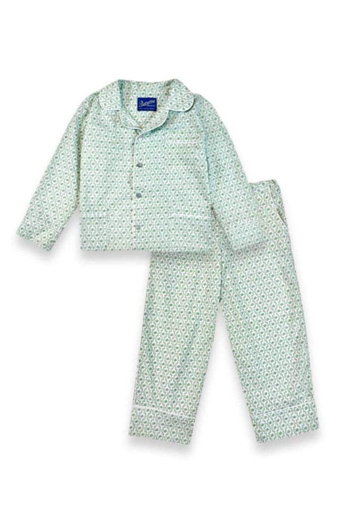 Kids' Pajamas Set Green Medallion Cotton - Image 1