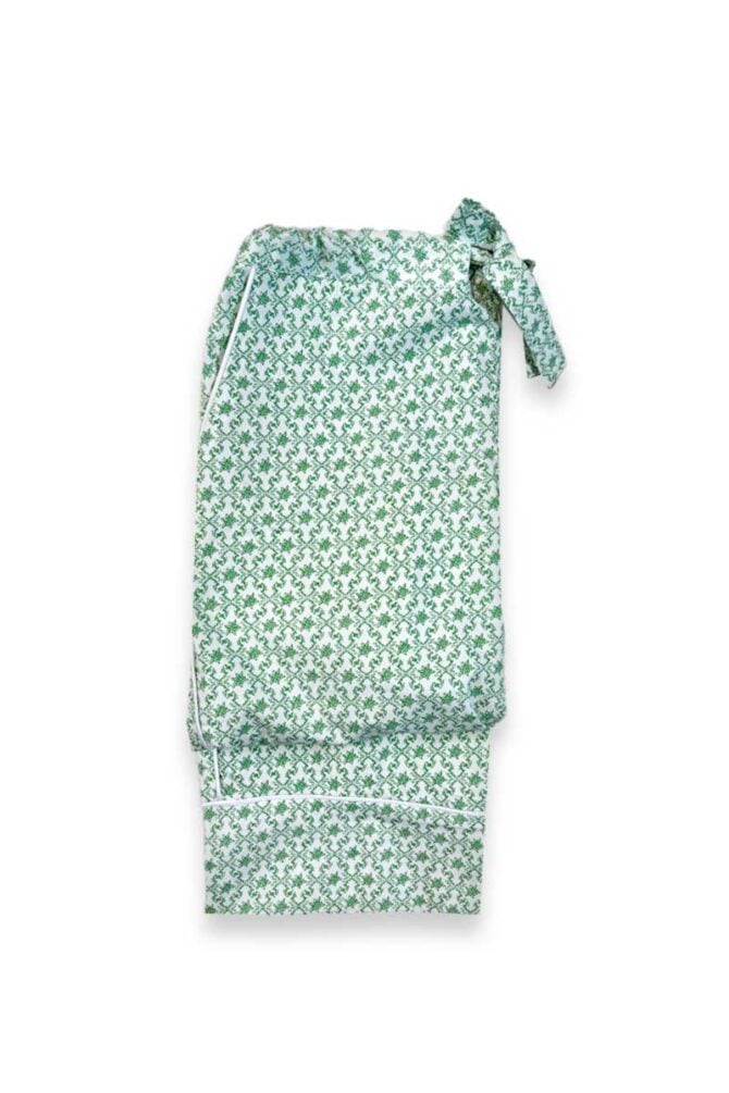 Kids' Pajamas Set Green Medallion Cotton - Image 4