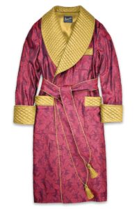 01burgundy paisley silk dressing gown robe, Dressing Gowns and Pajamas by Baturina Homewear