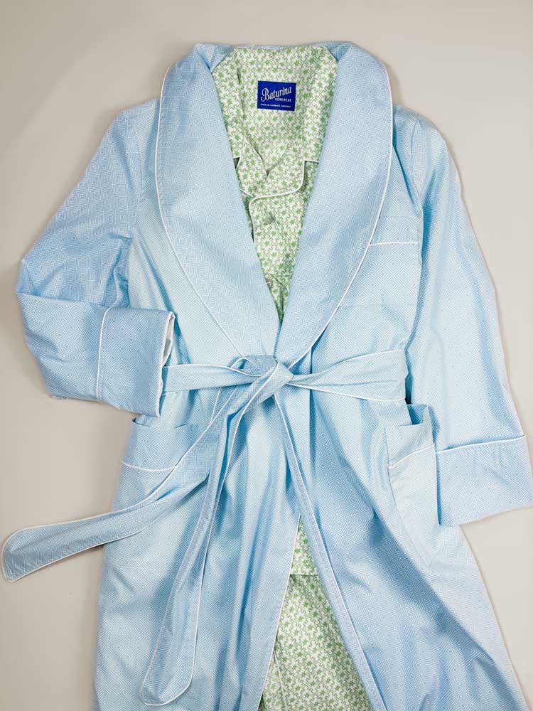 01my first robe collection blue cotton dressing gown flat lay photoshoot banner, Dressing Gowns and Pajamas by Baturina Homewear