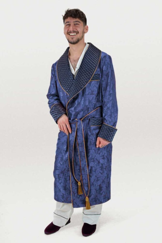 Men's Dressing Gown Paisley Jacquard Quilted - Image 1
