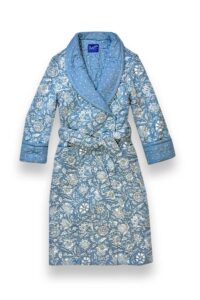 01quilted dressing gown robe women floral blue, Dressing Gowns and Pajamas by Baturina Homewear