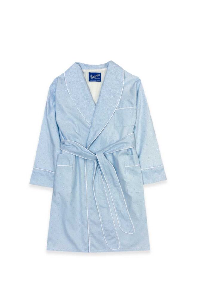Kids' Dressing Gown Pure Cotton Blue White - Image 1