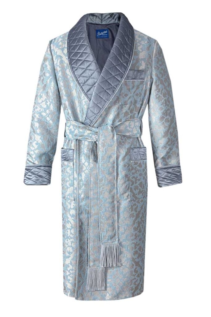 blue jacquard dressing gown, Dressing Gowns and Pajamas by Baturina Homewear