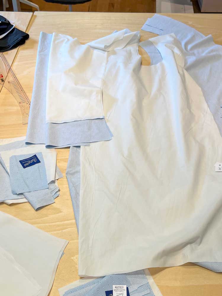 making of 01my first robe collection blue cotton dressing gown flat lay photoshoot banner, Dressing Gowns and Pajamas by Baturina Homewear