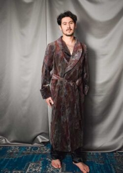 mens velvet dressing gown robe, Dressing Gowns and Pajamas by Baturina Homewear