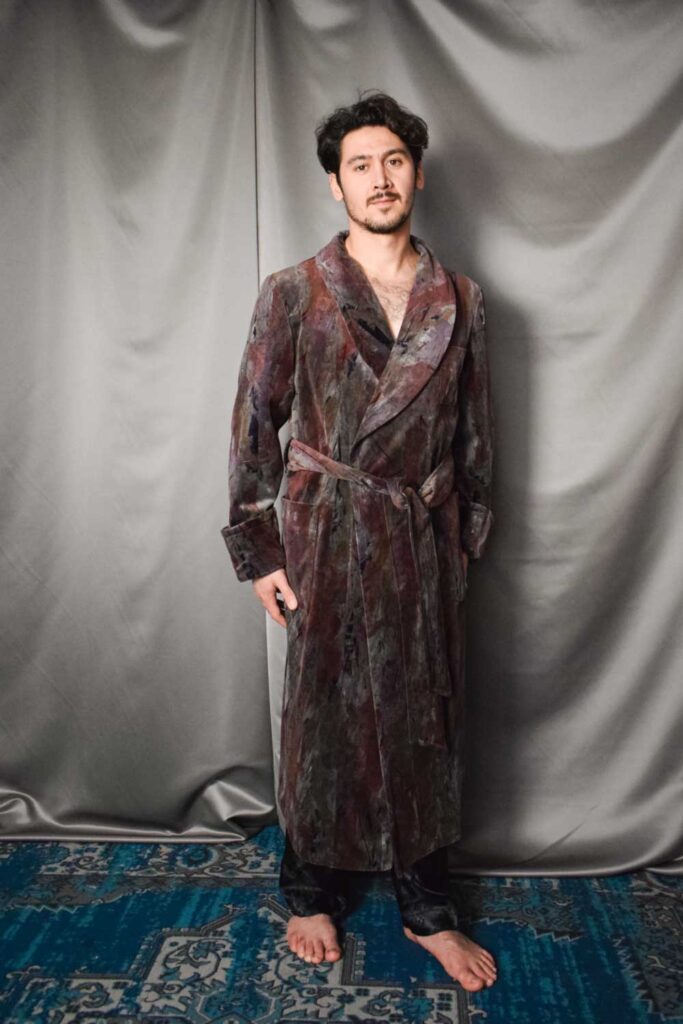 mens velvet dressing gown robe, Dressing Gowns and Pajamas by Baturina Homewear