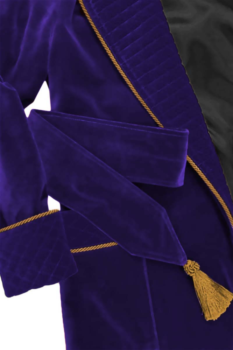 02purple-velvet-robe-men Men's Smoking Jacket Purple Velvet - Image 4