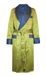 mens dressing gown chartreuse dark blue robe quilted, Dressing Gowns and Pajamas by Baturina Homewear
