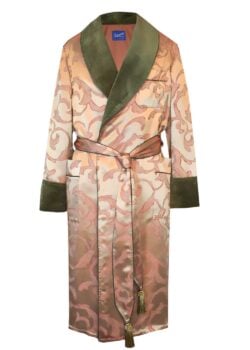 mens dressing gown gold burgundy jacquard robe olive, Dressing Gowns and Pajamas by Baturina Homewear