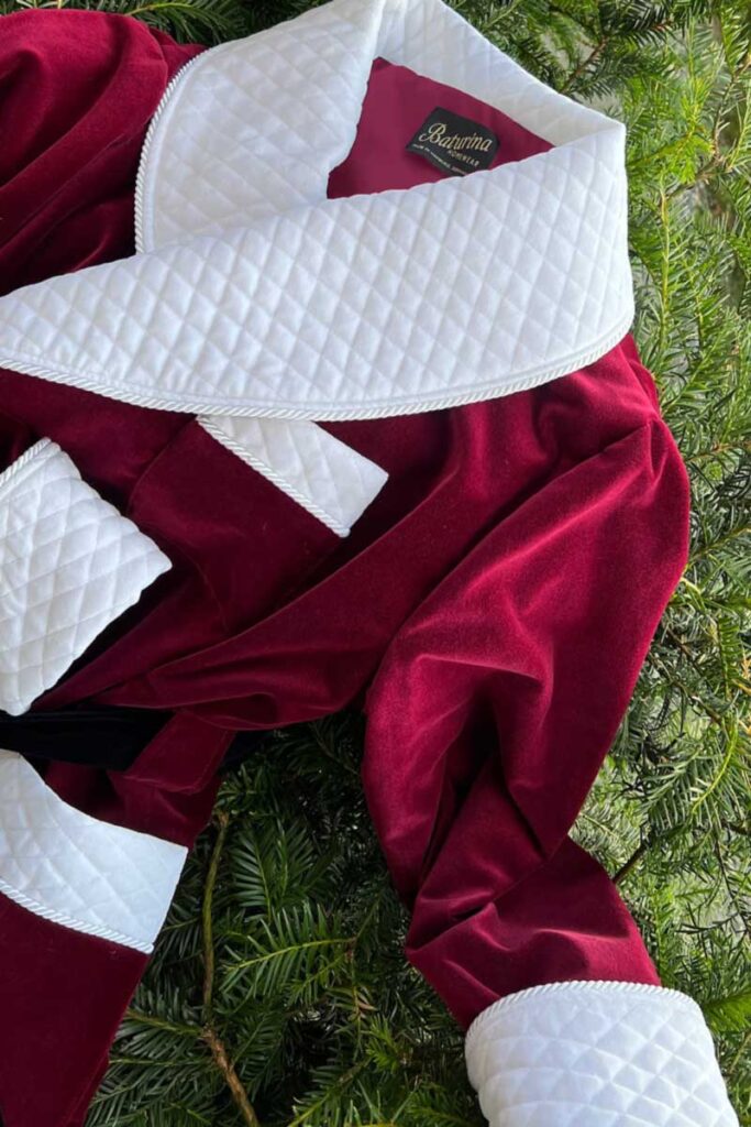 4santa claus smoking jacket velvet robe men, Dressing Gowns and Pajamas by Baturina Homewear