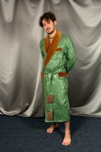 green brocade velvet robe, Dressing Gowns and Pajamas by Baturina Homewear