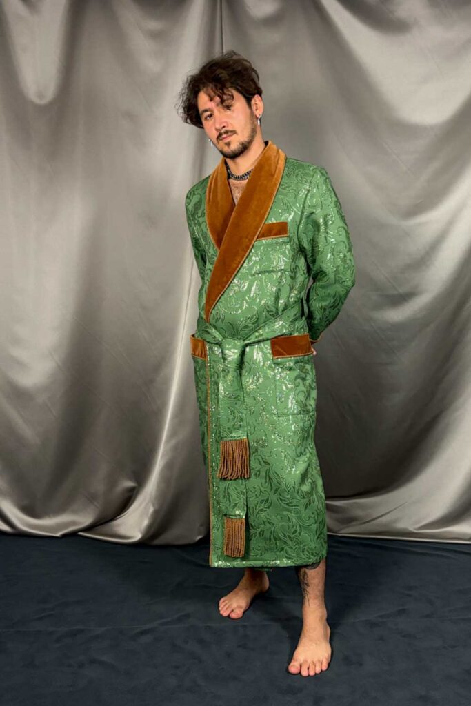 green brocade velvet robe, Dressing Gowns and Pajamas by Baturina Homewear