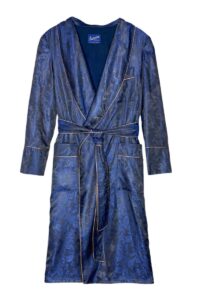 navy cotton lining paisley robe men dressing gown, Dressing Gowns and Pajamas by Baturina Homewear