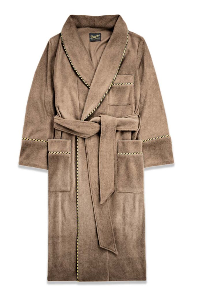 taupe fleece dressing gown robe extra warm, Dressing Gowns and Pajamas by Baturina Homewear