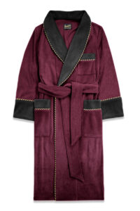 01burgundy black fleece dressing gown robe extra warm, Dressing Gowns and Pajamas by Baturina Homewear