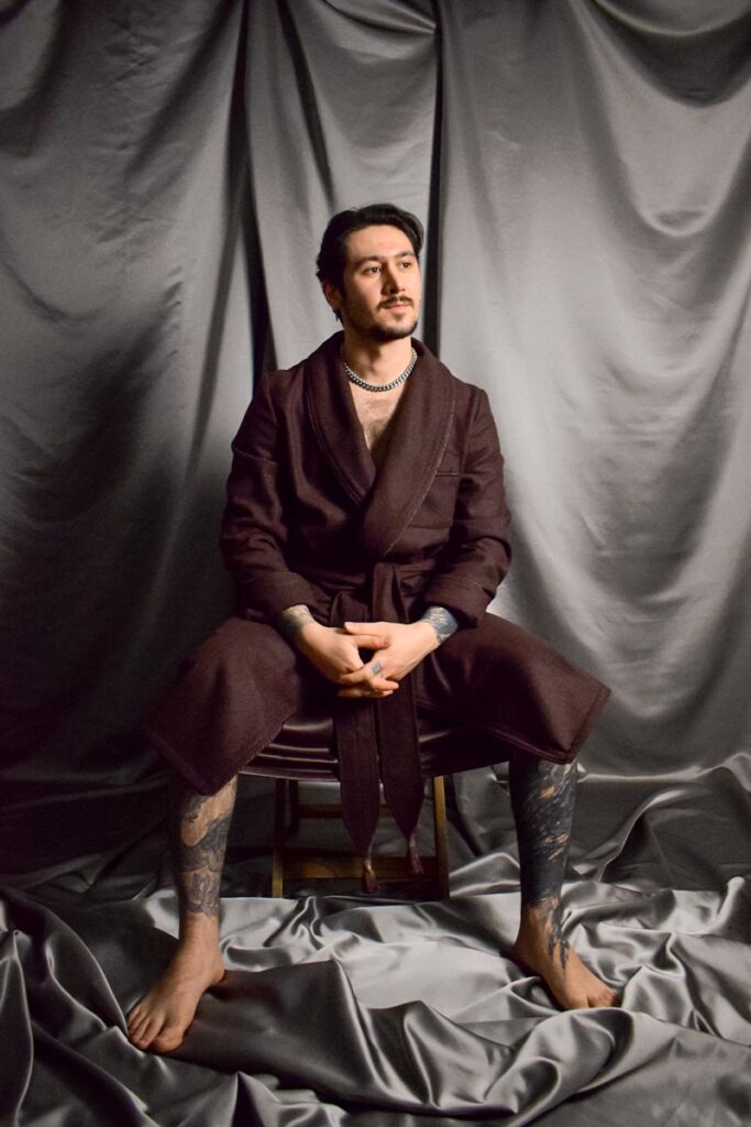 07brown wool robe model, Dressing Gowns and Pajamas by Baturina Homewear