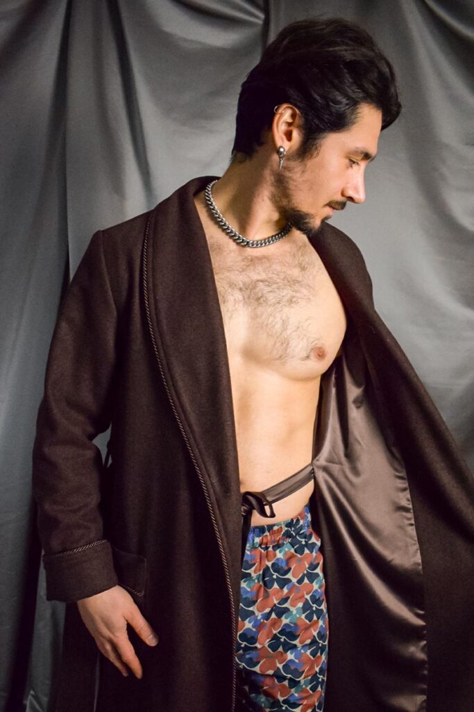 08brown wool robe model, Dressing Gowns and Pajamas by Baturina Homewear