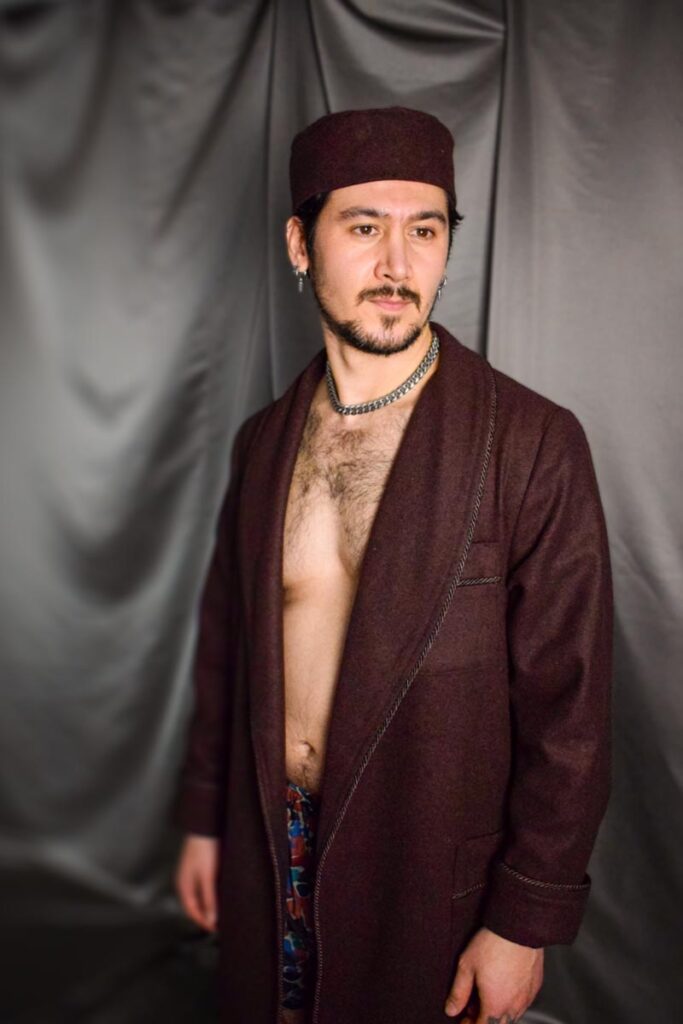 11brown wool robe model, Dressing Gowns and Pajamas by Baturina Homewear