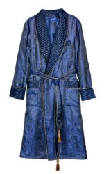 navy paisley dressing gown quilted, Dressing Gowns and Pajamas by Baturina Homewear