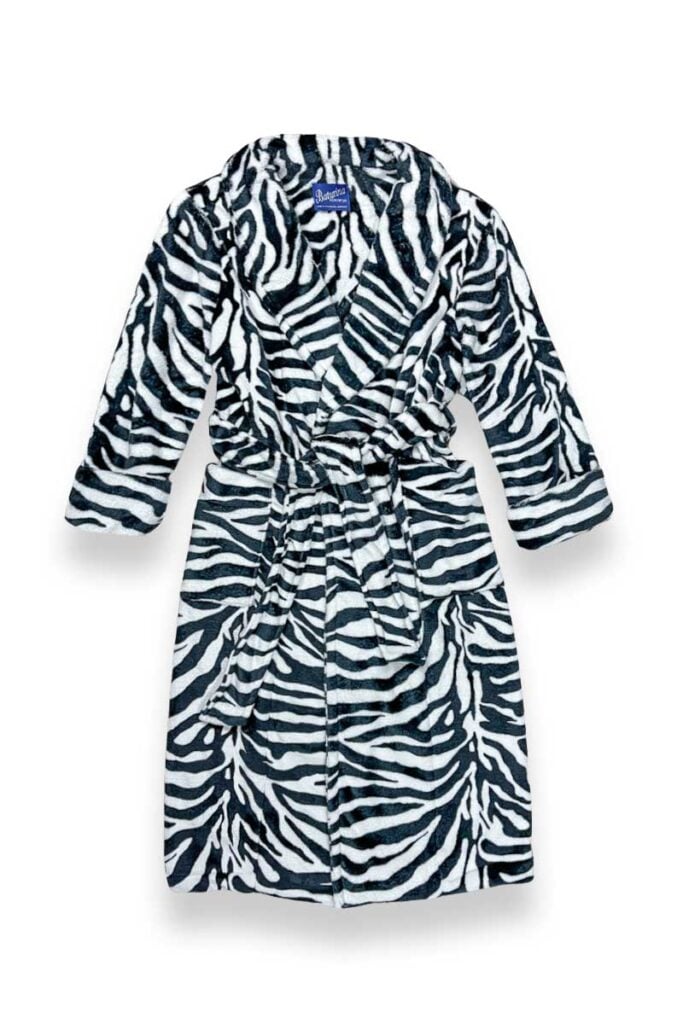 1zebra fleece robe dressing gown, Dressing Gowns and Pajamas by Baturina Homewear