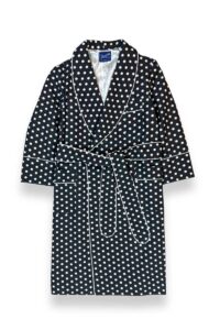 black white polka dot cotton robe, Dressing Gowns and Pajamas by Baturina Homewear