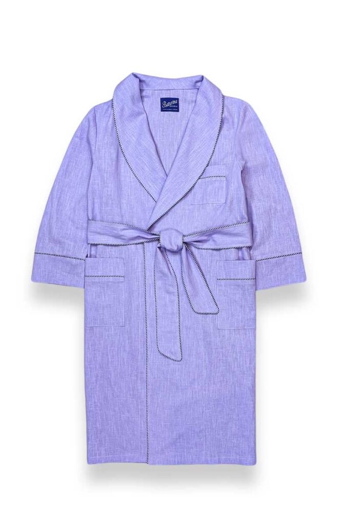 lilac linen dressing gown robe, Dressing Gowns and Pajamas by Baturina Homewear