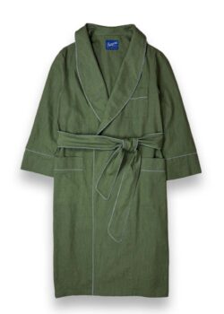 olive green linen robe dressing gown men, Dressing Gowns and Pajamas by Baturina Homewear