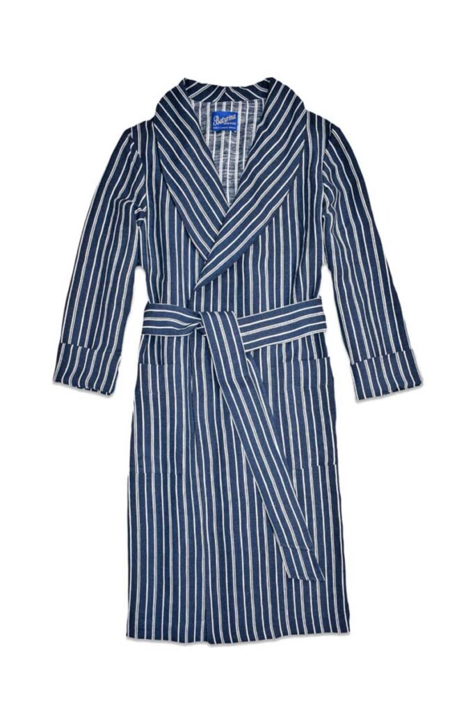 striped linen navy white summer robes, Dressing Gowns and Pajamas by Baturina Homewear