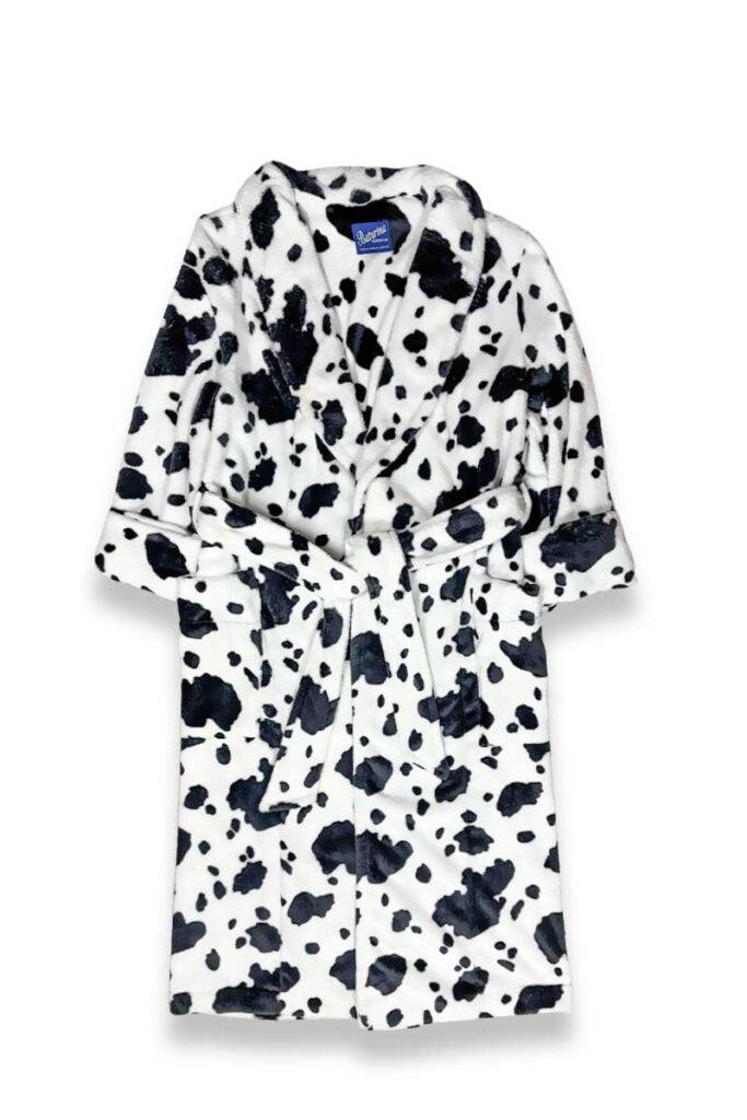 1cow print fleece robe dressing gown, Dressing Gowns and Pajamas by Baturina Homewear