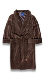 1dark brown velvet smoking jacket robe, Dressing Gowns and Pajamas by Baturina Homewear