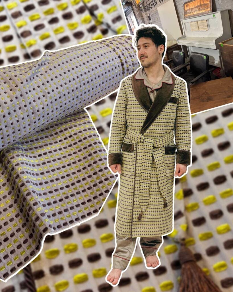 1pistachio dark brown robe collage, Dressing Gowns and Pajamas by Baturina Homewear