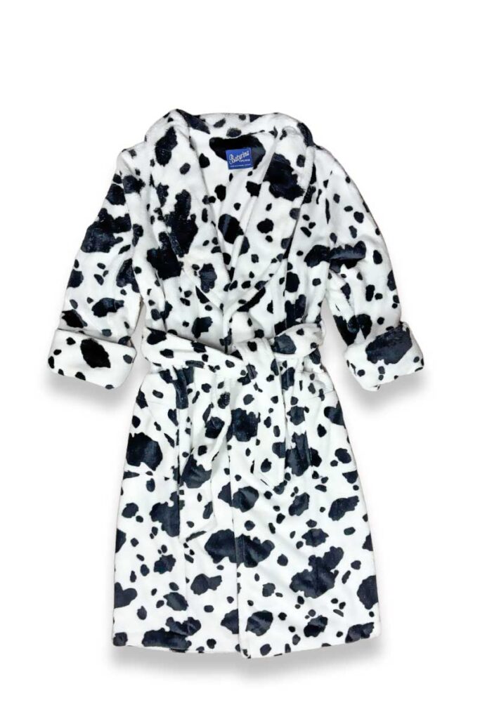 3cow print fleece robe dressing gown, Dressing Gowns and Pajamas by Baturina Homewear