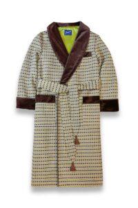 green brown dressing gown velvet cotton, Dressing Gowns and Pajamas by Baturina Homewear