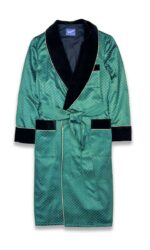 1green cotton black velvet robe dressing gown, Dressing Gowns and Pajamas by Baturina Homewear