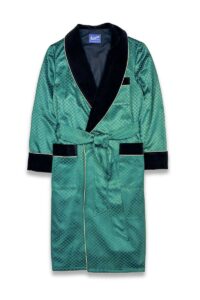 1green cotton black velvet robe dressing gown, Dressing Gowns and Pajamas by Baturina Homewear