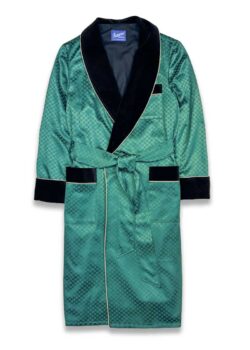 1green cotton black velvet robe dressing gown, Dressing Gowns and Pajamas by Baturina Homewear