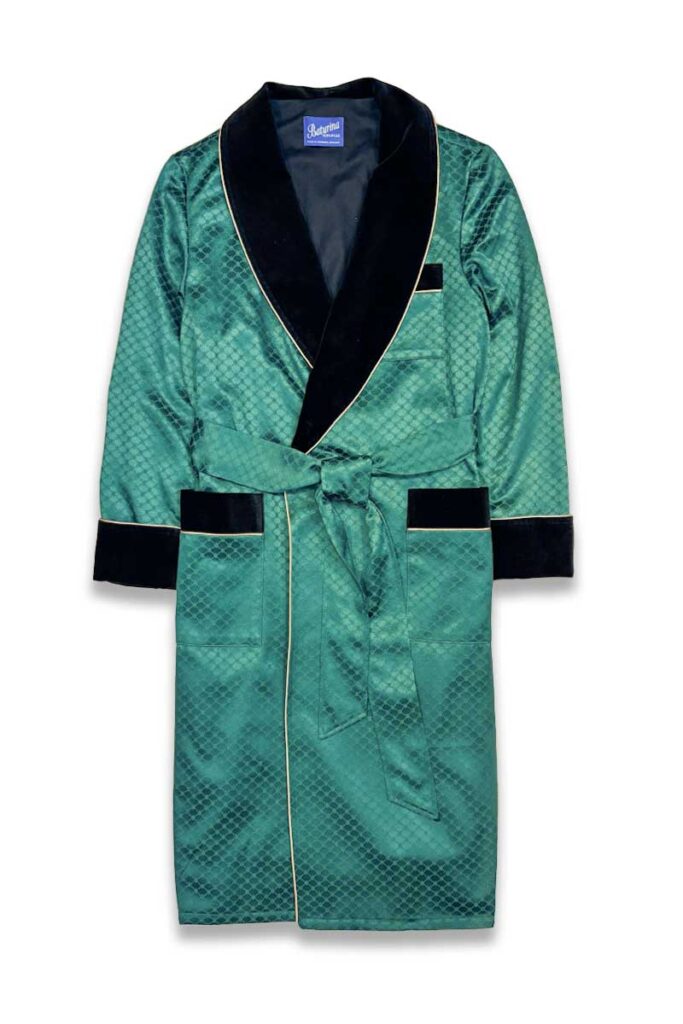 1green cotton black velvet robe dressing gown, Dressing Gowns and Pajamas by Baturina Homewear