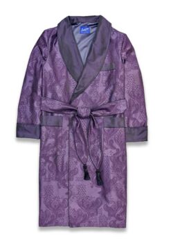 1purple jacquard dressing gown robe, Dressing Gowns and Pajamas by Baturina Homewear