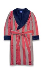 striped bathrobe red navy cotton terry dressing gown, Dressing Gowns and Pajamas by Baturina Homewear