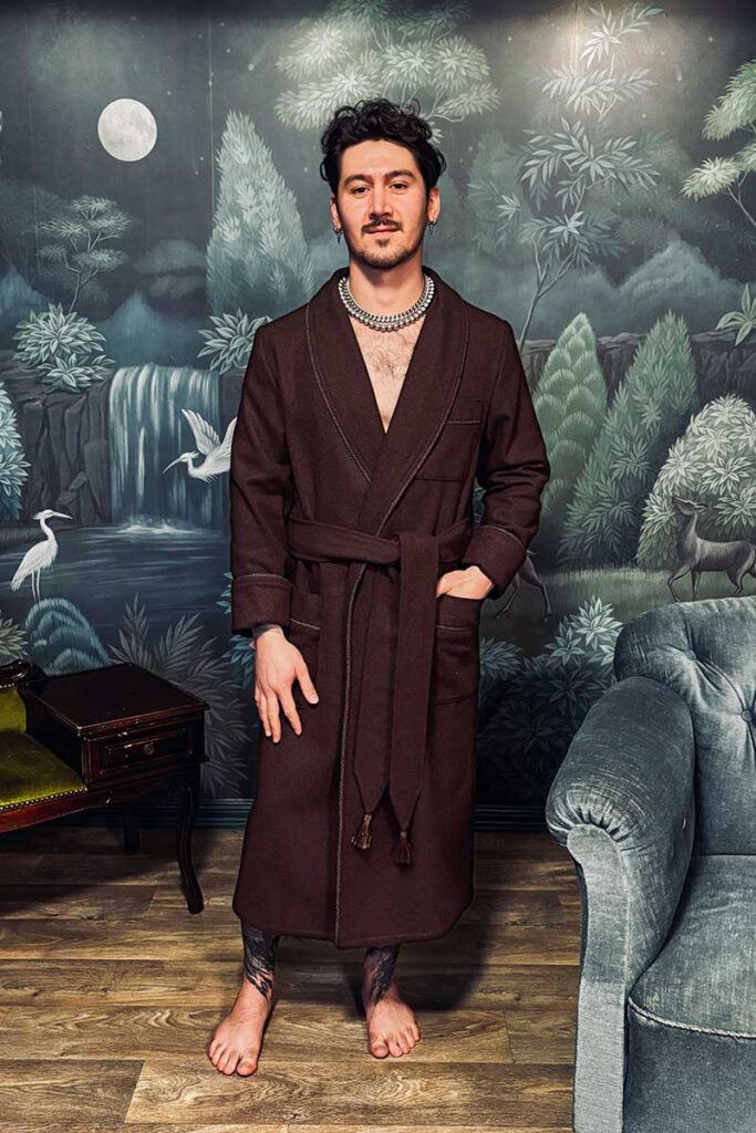 wool6 dressing gown photoshooting, Dressing Gowns and Pajamas by Baturina Homewear