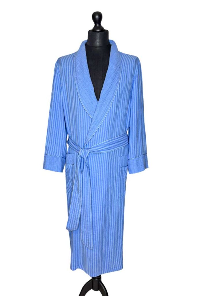 1french blue muslin cotton robe dressing gown, Dressing Gowns and Pajamas by Baturina Homewear