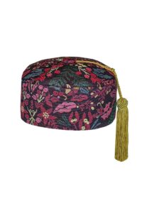 burgundy floral smoking cap, Dressing Gowns and Pajamas by Baturina Homewear