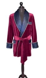 burgundy navy satin smoking jacket velvet, Dressing Gowns and Pajamas by Baturina Homewear