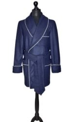 navy wool smoking jacket, Dressing Gowns and Pajamas by Baturina Homewear