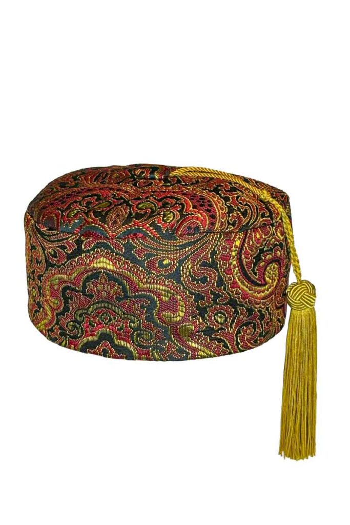 smoking cap gold brocade, Dressing Gowns and Pajamas by Baturina Homewear